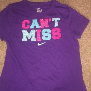 Purple (w/pink and blue) Nike shirt